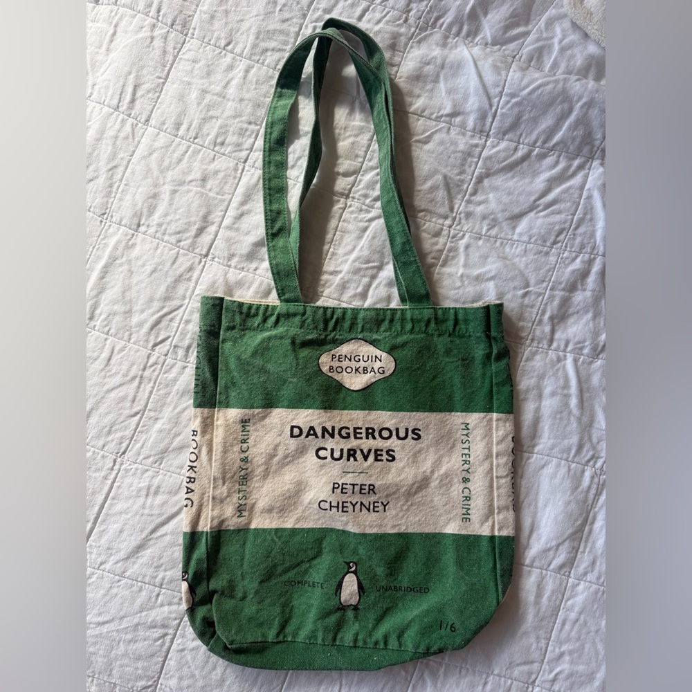 Penguin Bookbag Canvas Tote – “Dangerous Curves” Peter Cheyney | Book Bag